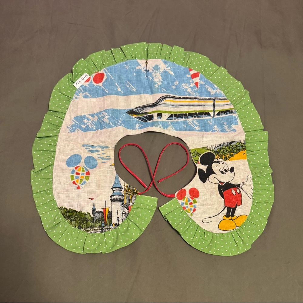 Disney Mickey Mouse Green Polka Dot Travel Neck Pillow Cover